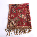 Длинный шарф Обычная пашминовая теплая шаль для зимнего красного цвета